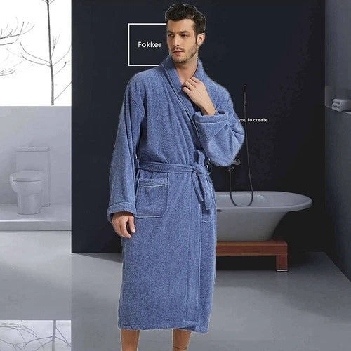 Women Bathrobe Long Cotton Warm Nightgown  Towel Bathrobe  Plus Size Pajamas