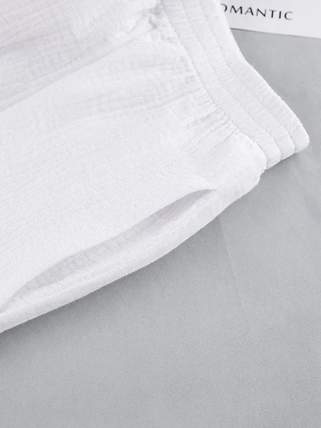 2023 Women's pajamas cotton long sleeved 2-piece pajama casual pants set