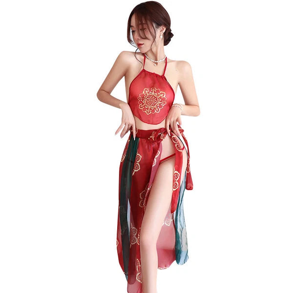 Hanfu  Bridal  Uniform  Temptation  Pajamas  Bellyband  Passion Set