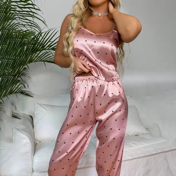 Women Silk Satin Pajamas Pj Cami Vest Set Soft Nightwear Sleepwear Sexy Lingerie