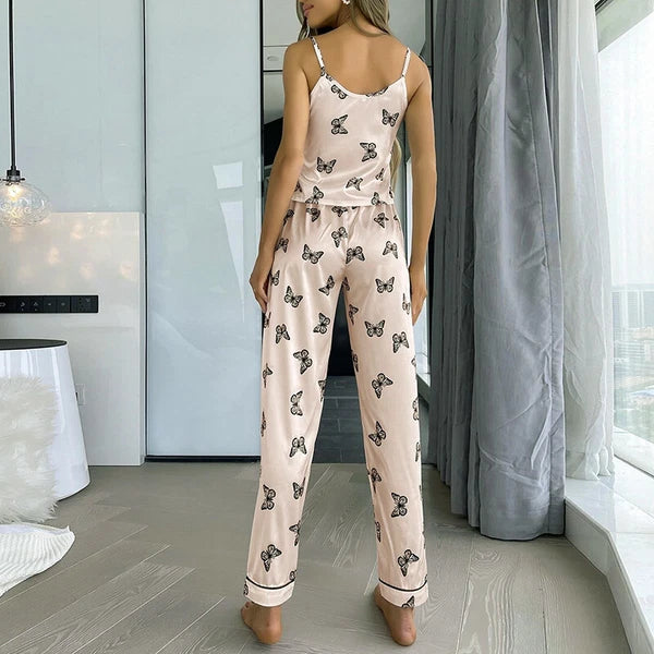 Women Silk Satin Pajamas Pj Cami Vest Set Soft Nightwear Sleepwear Sexy Lingerie