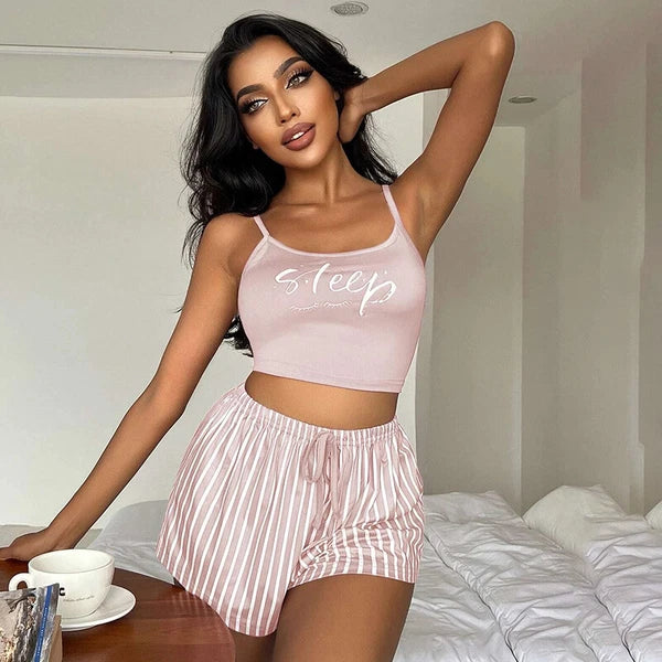 Women Ladies Sexy Lingerie Cami Vest Shorts Set Soft Sleepwear Pajamas Underwear