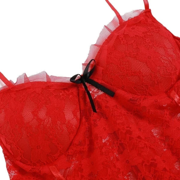 Women's Lingerie Lace Dress Underwear Babydoll Sleepwear Nightwear G-String