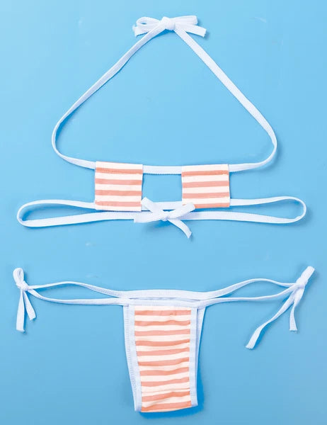 Women Anime Cosplay Mini Bikini Bra Top Micro G-string Thong Lingerie Underwear