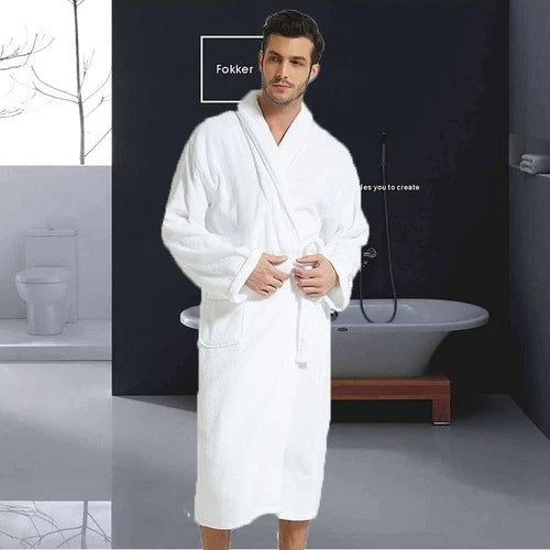 Women Bathrobe Long Cotton Warm Nightgown  Towel Bathrobe  Plus Size Pajamas