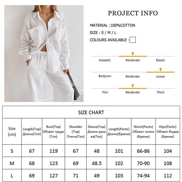 2023 Women's pajamas cotton long sleeved 2-piece pajama casual pants set