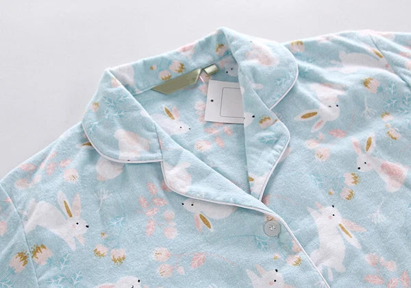 Ladies/Womens 100% Brushed Cotton Pyjamas Set Check Print Button Up Loungewear