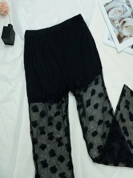 Women Sweety Pajamas Set Daily Home Wear Casual Lace Pants Sleepwear Babydoll US