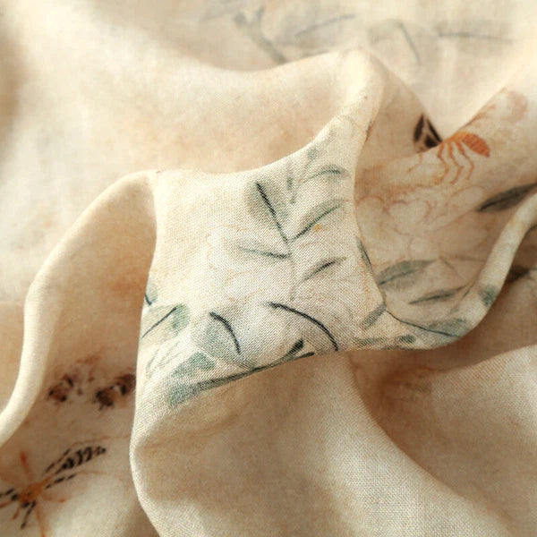 Chinese style Women's Bamboo Fiber Hanfu Summer Long Sleeved Topa & Pants Set