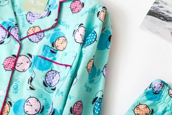 Ladies/Womens 100% Brushed Cotton Pyjamas Set Check Print Button Up Loungewear