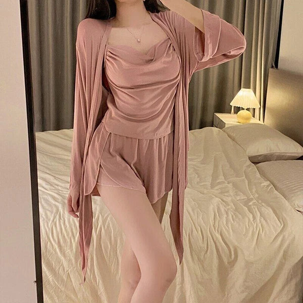 2023 Pajamas Women's 4/3 Piece Sexy Pajamas Underwear Chest Pad Set