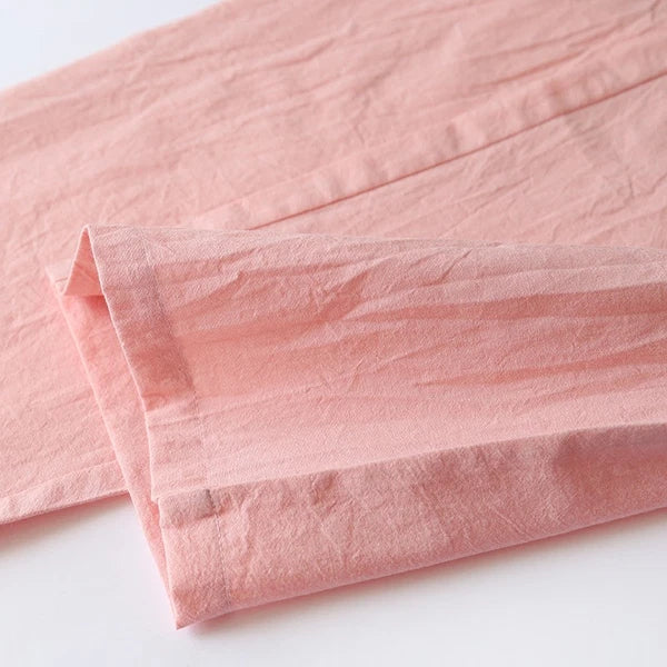 Women 100% Cotton Pajamas Japanese Kimono Robe Top+Pants Sleepwear Nightgown Set