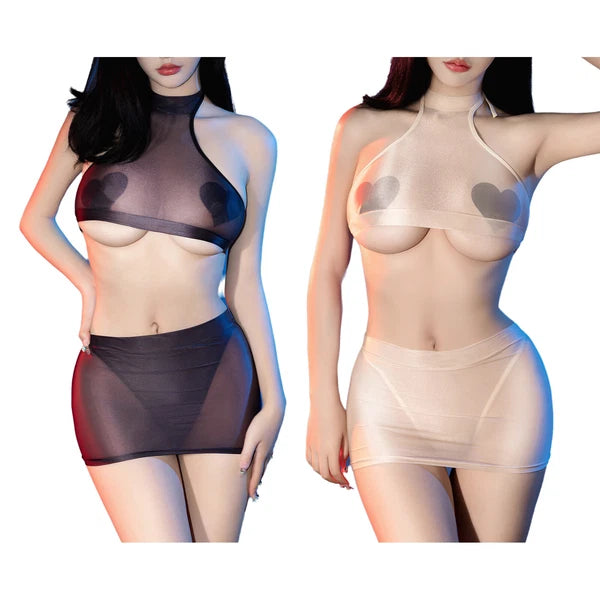 Women Sets Transparent Suits Party Lingerie Low Rise Clubwear Breathable Sexy