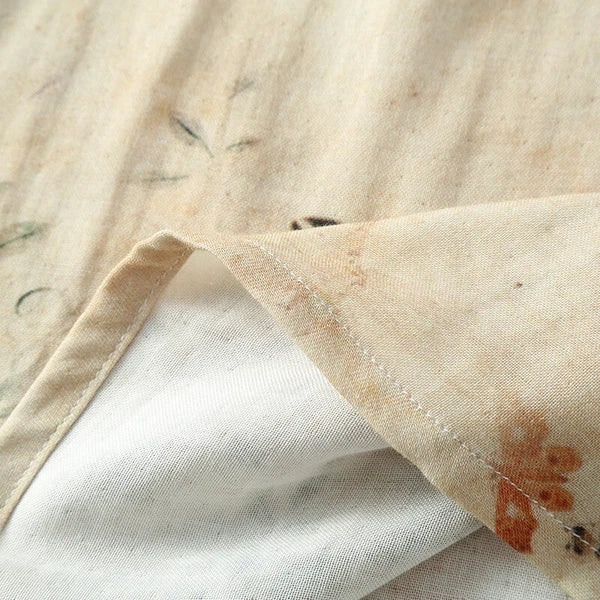 Chinese style Women's Bamboo Fiber Hanfu Summer Long Sleeved Topa & Pants Set