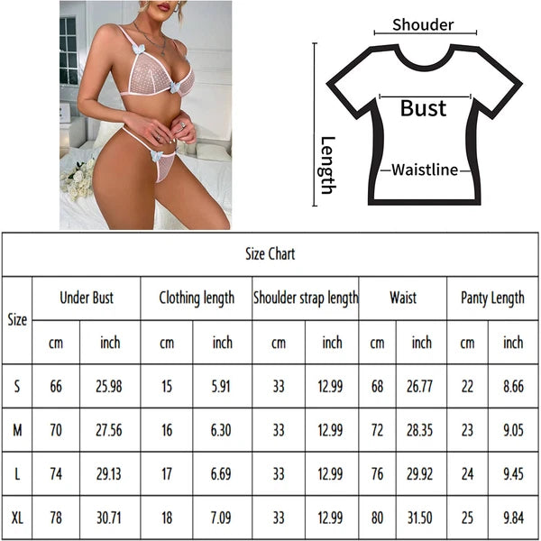 Sexy Lingerie Womens See Through Sheer Babydoll Sleepwear Nightwear Tops&Panties