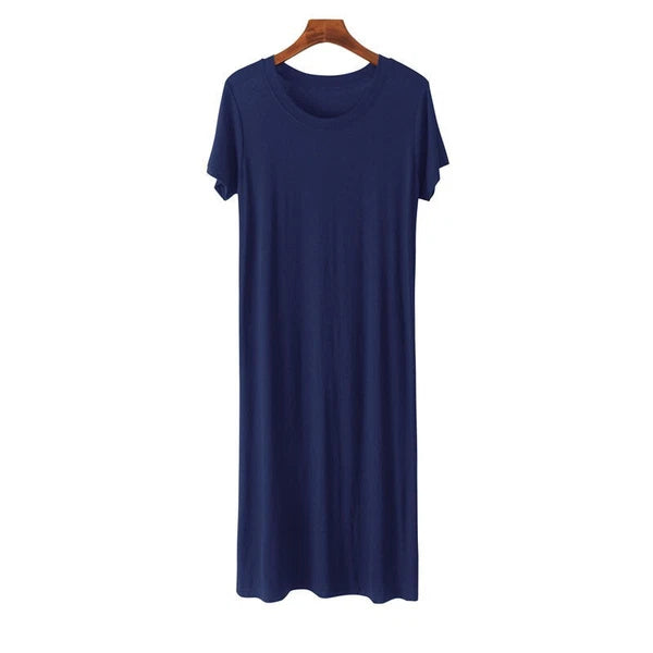 Women's Summer Modal Cotton Dress - Loose Plus Size Loungewear Nightwear Dress