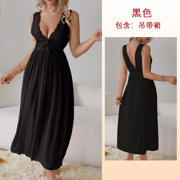 Womens Mesh Sheer Dress See Through Slit Hollow Back V Neck Erotic Lingerie New