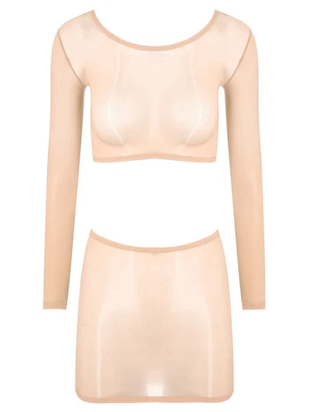 Womens Nightwear Long Sleeve Clubwear Bodycon Outfits Nylon Pajamas Sexy Mini