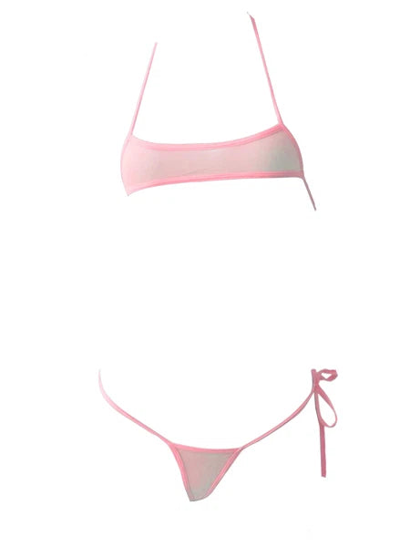 Womens Lingerie Set Crop Top Nightwear Teddy Babydoll Clubwear Sheer Swimsuit