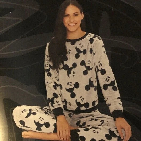DISNEY WOMENS MICKEY 2 PCS JOGGER LOUNGE SET  PJ PAJAMAS SET