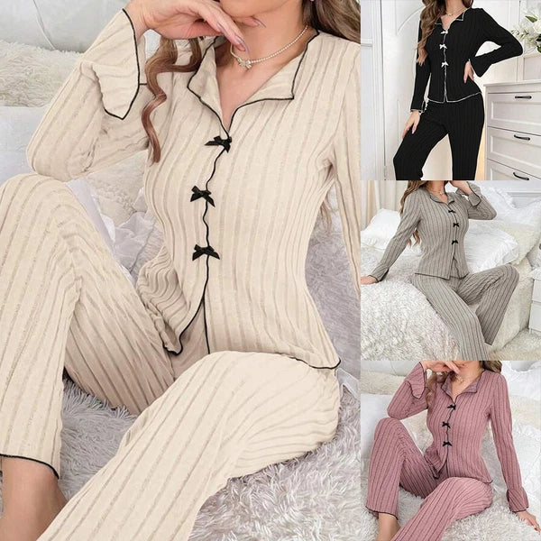 Home Relaxation Essentials Elegant Women's Autumn & Winter Two Piece Pajama Set