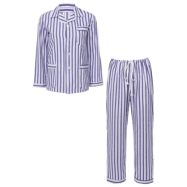 Womens Sleepwear Casual Loungewear Multiple Pockets Pajama Set Button Down Soft