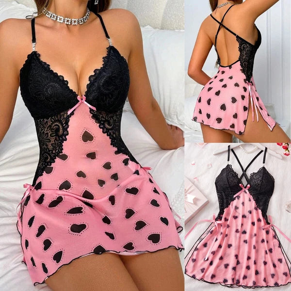 Sexy Women's Lingerie Floral Lace Sleepwear Underwear Dress See-Thru Babydoll US