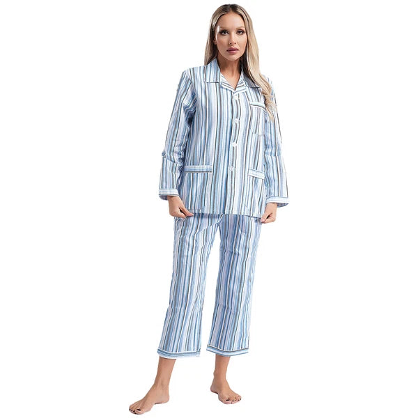 Womens Sleepwear Casual Loungewear Multiple Pockets Pajama Set Button Down Soft