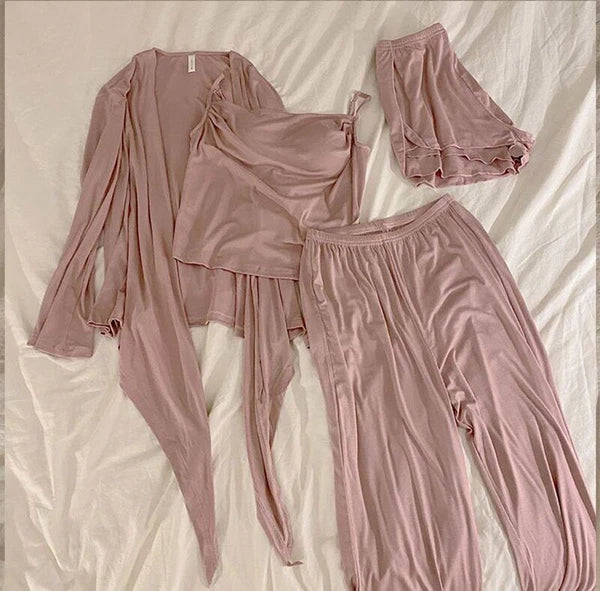 2023 Pajamas Women's 4/3 Piece Sexy Pajamas Underwear Chest Pad Set