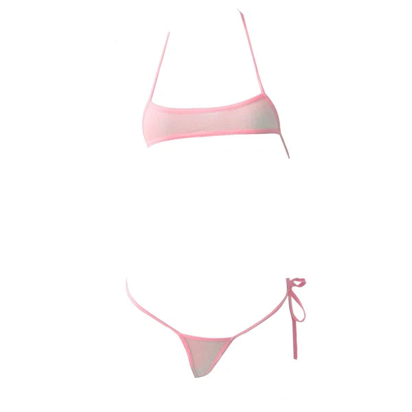 Womens Lingerie Set Crop Top Nightwear Teddy Babydoll Clubwear Sheer Swimsuit