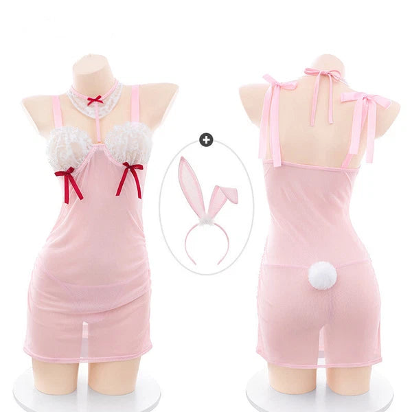Sexy Womens Maid Uniform Sleepwear Costume Lingeries Dress Apron Nightwear