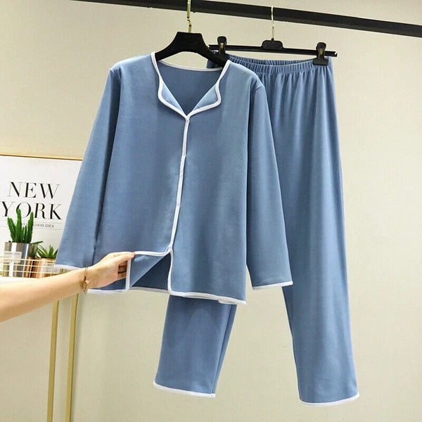 Homewear Spring New Casual Pijama Loose Nightwear Modal Pajamas Set Trouser Suit