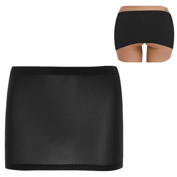 Womens Mini Skirt Sissy Pajamas Babydoll Lingerie Set Outfit Crop Top Lace Trim