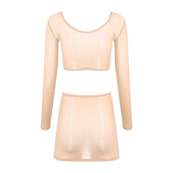 Womens Nightwear Long Sleeve Clubwear Bodycon Outfits Nylon Pajamas Sexy Mini