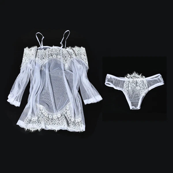 Women's Sexy Lace Lingerie Sleepwear Nightwear Babydoll Underwear G-string Dress