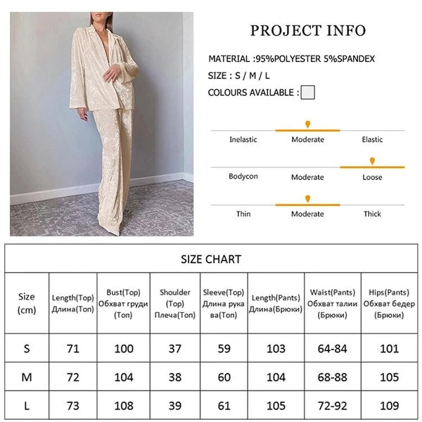 2023 Velvet lapel pajamas long sleeved women's set knitted pants set