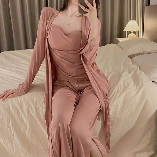 2023 Pajamas Women's 4/3 Piece Sexy Pajamas Underwear Chest Pad Set