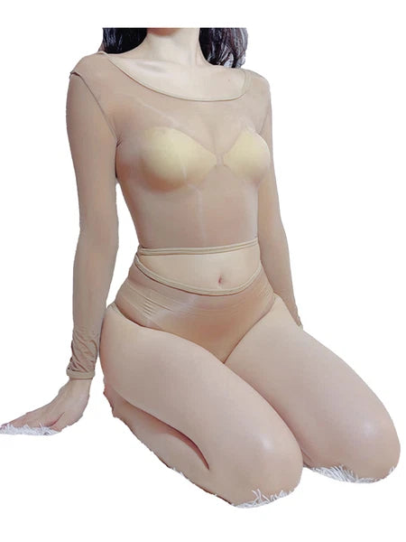 Womens Lingerie Set Slim Fit Crop Top With Briefs Stretchy Nightwear Sheer Sexy