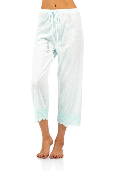 Casual Nights Women's Short Sleeve Floral Capri Pajama Set