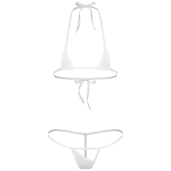 Womens Lingerie Set Crop Top Nightwear Teddy Babydoll Clubwear Sheer Swimsuit