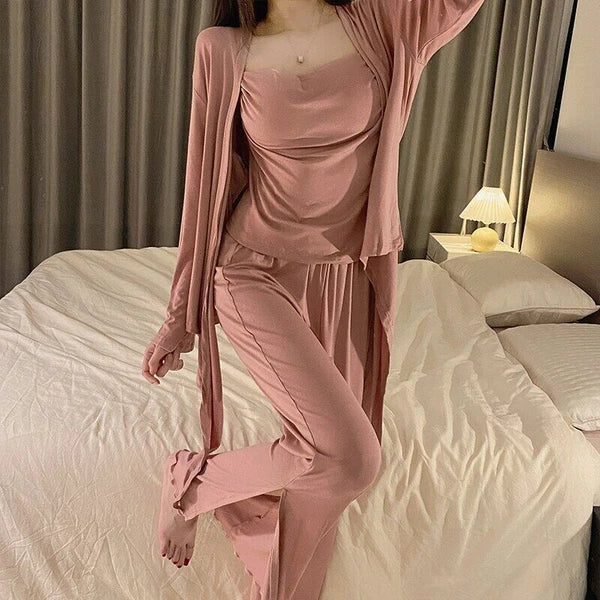 2023 Pajamas Women's 4/3 Piece Sexy Pajamas Underwear Chest Pad Set