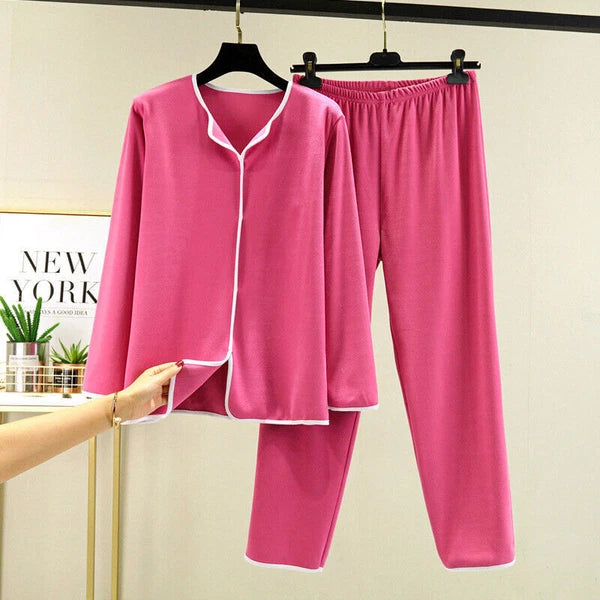 Homewear Spring New Casual Pijama Loose Nightwear Modal Pajamas Set Trouser Suit