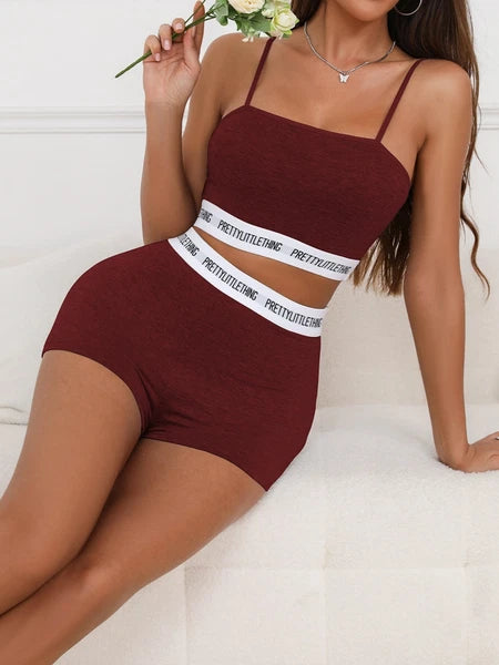 Sexy Lingerie Women Pajamas Set Ladies Sleepwear Underwear Cami Tops Shorts Set
