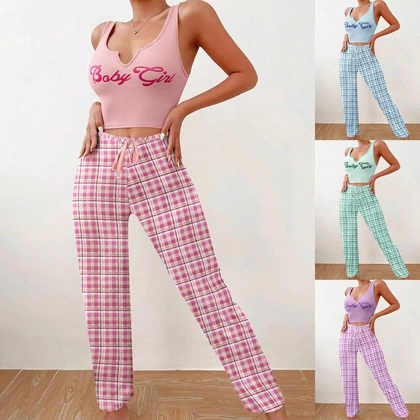 Women's Sexy Pajamas Cami Tops With Pants Pyjamas Vest Sleepwear Lingerie Sets