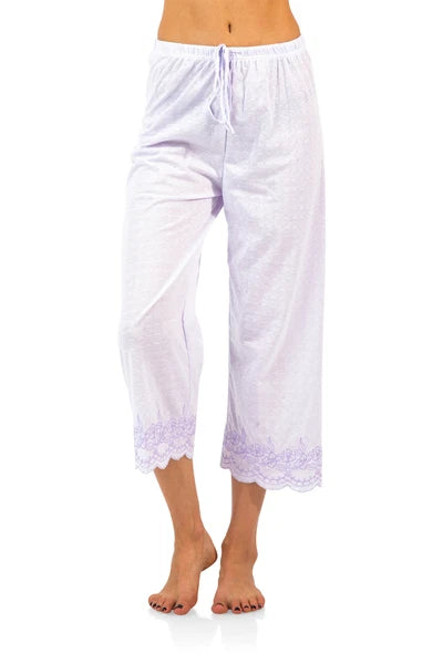 Casual Nights Women's Short Sleeve Floral Capri Pajama Set