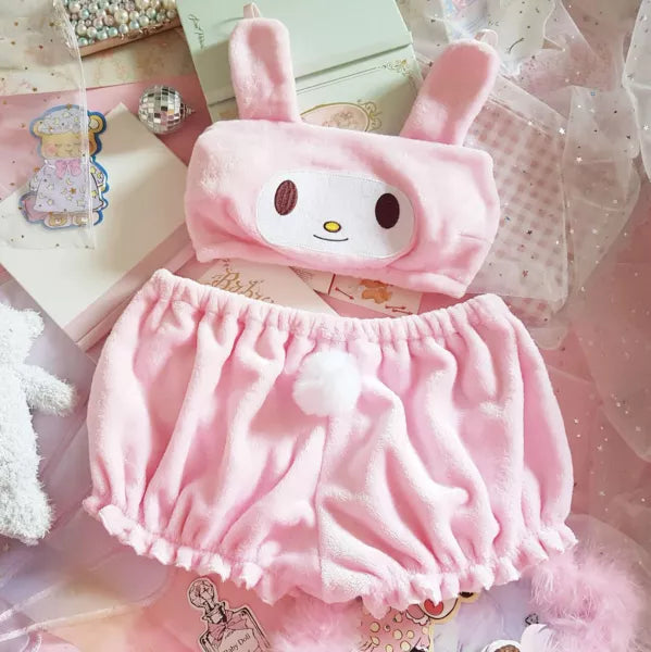 Sexy Kuromi Girls Pyjama My Melody Cinnamoroll Plush Undergarments Shorts Set