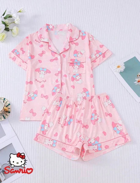 Sanrio Hello Kitty My Melody Pajama Sleepwear Kawaii Pajamas Pink Cute