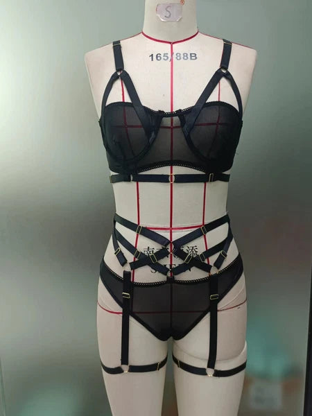 Sexy Women Lingerie Sleepwear Babydoll Lace Bra Thong Set Underwear Nightwear US