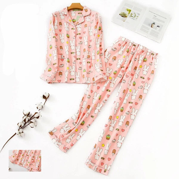 Ladies/Womens 100% Brushed Cotton Pyjamas Set Check Print Button Up Loungewear