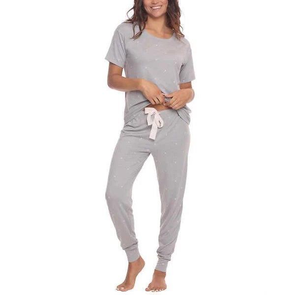 Felina Womens Pajamas 3-Piece Lounge Comfort Waist Soft Lightweight L42